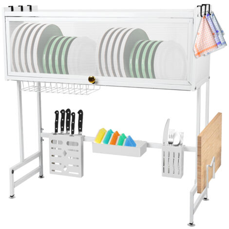 Scaffale sopra il lavandino, organizer portaoggetti sopra il lavandino, 65x30x78cm, bianco