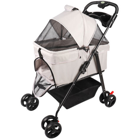Passeggino Compatto Grigio In EVA 4 Ruote – Ombrellone, Zanzariera, Cuscino, Per Bambini 0-6 Anni (max 25 Kg)