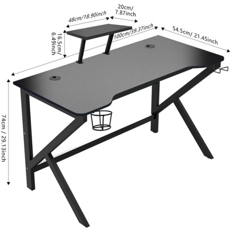 Scrivania Per Computer Haloyo® Con Presa Integrata, Scrivania Angolare Da Gioco Tavolo Da Gioco 100x55x75 Cm Bianco 86852361
