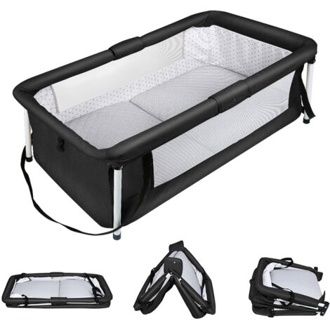 Lettino da viaggio pieghevole per neonati, culla aggiuntiva con zanzariera, lettino per bambini Nomad, 90x70x50 cm, nero (1/5)