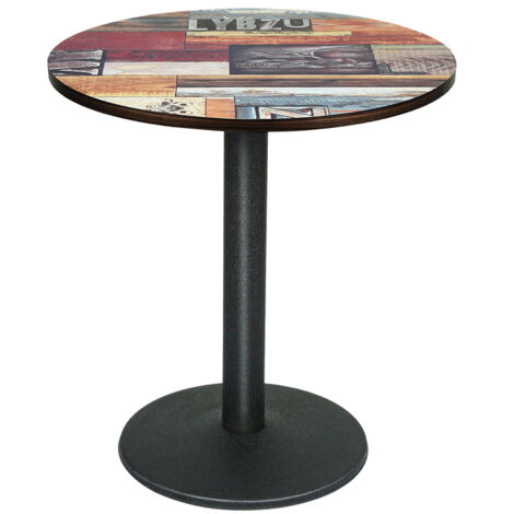 Tavolo rotondo in stile industriale retrò, tavolo da bar, tavolo da pranzo, tavolo da pranzo per ristorante, casa, interni, 60x60x72 cm (1/5)