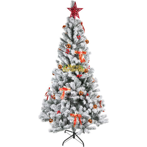 LEADZM Albero Di Natale Artificiale 180 Cm Verde – Con Piedini In Metallo E 650 Rami In PVC