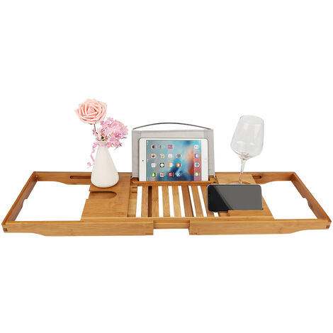 Vassoio da bagno Vassoio da letto di bambù Supporto per bevande Supporto per  libri estensibile 104cm224cm