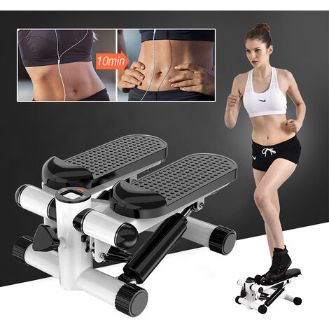 Mini Stepper Con Fasce Elastiche E Contapassi LCD - Portatile, Idraulico, 120kg Di Portata, Per Casa E Ufficio