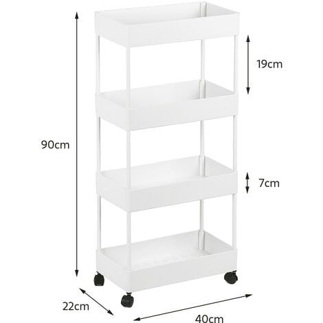 HALOYO Carrello Da Cucina Multiuso,4 Ripiani Carrellino salvaspazio,Cucina  Scaffale con rotelle,Carrellino per Il