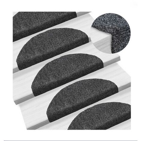 15Pz Tappetini per Scale Antiscivolo Autoadesiva Sicurezza Tappeto per Bambini, Anziane e Animali Domestici, grigio scuro 65 x 21 x 4 cm (1/5)