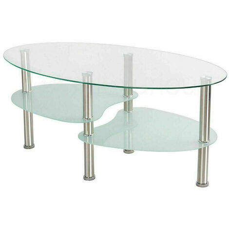 Tavolino da salotto con ripiano in vetro, tavolino da caffè/Tavolino in  vetro temperato 90 x
