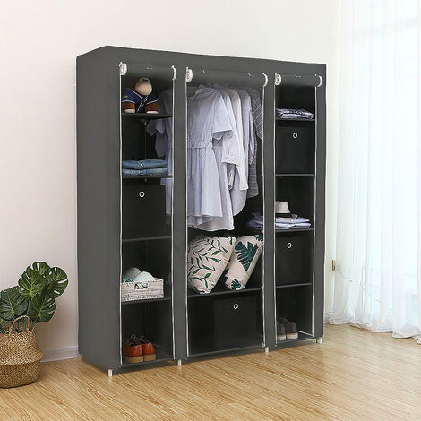 HAUGA guardaroba con ante scorrevoli, grigio, 118x55x199 cm - Italia