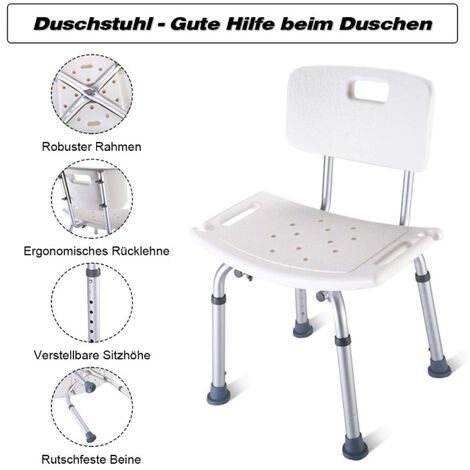 Sgabello Da Doccia Angolare Con Seduta Triangolare - Regolabile In Altezza, Portata 130 Kg, Per Spazi Ridotti - 2