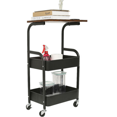 Carrello Di Servizio Pieghevole KINGRACK 3 Ripiani - Portautensili Con Ruote Per Casa E Garage