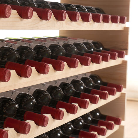 Cantinetta Scaffale Portabottiglie in Legno di Pino 6 Ripiani 60 Bottiglie  Scaffale per Bottiglie di Vino