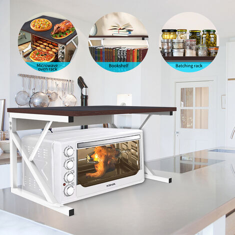 Supporto per microonde estensibile a 3 livelli, ripiano per microonde con struttura in metallo, ripiano organizer da cucina per spezie, microonde | Leroy Merlin