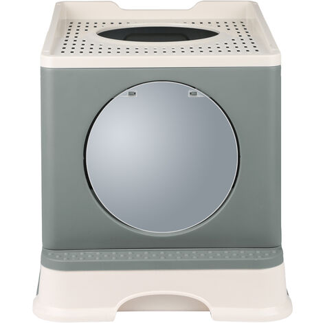 Lettiera per gatti con coperchio pala filtro a carboni attivi lettiera pieghevole toilette per animali domestici toilette per gatti cappa WC WC all'aperto