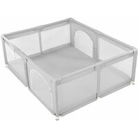 Box Pieghevole Per Bambini 127x127 Cm - Con Rete Traspirante, Schiuma Antiurto, Chiusura Lampo, Grigio - Foto 2