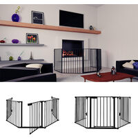 Haloyo® per Bambini e Animali Cancelletto Griglia di Sicurezza per Camino,310 x 2.5 x 75cm,Nero
