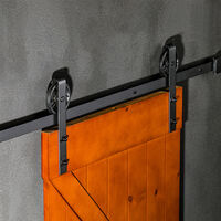 Kit Porta Scorrevole Homcom - Guida In Acciaio Per Porte Legno Fino A 20kg - Foto 4