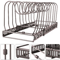 Scaffale per pentole, Scaffale per pentole Scaffale per cucina con 10 scomparti regolabili Perfetto per utensili da cucina Pentole, padelle, coperchi