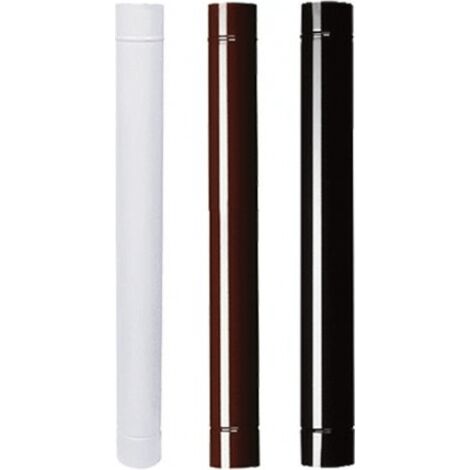 Idroweb – Tuyau émaillé pour poêles 100 cm – Acier émaillé blanc – Diamètre 10 cm – Conduit de fumée pour installations à bois ou granulés (1/2)