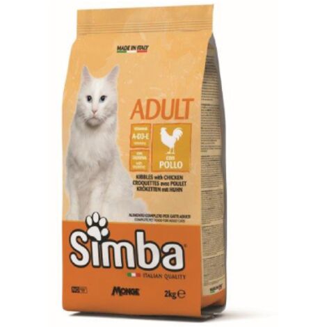 CIBO GATTO MONGE SIMBA 2 KG CROCCANTINI POLLO