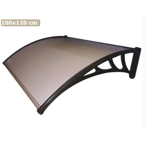 Abri extA rieur 100x120 cm Auvent modulable pour portes et fenA tres en polycarbonate alvA olaire effet fumA