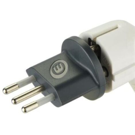 Adaptateur fixe electraline de la prise allemande 16a à la prise italienne 10a gris- 70035
