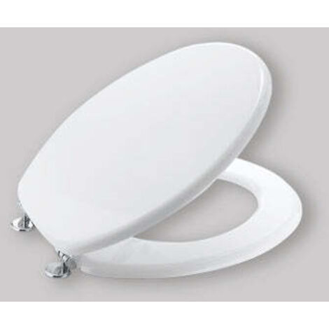 Abattant WC Universel Emeraude en MDF Laqué Blanc - Fermeture Normale (1/4)