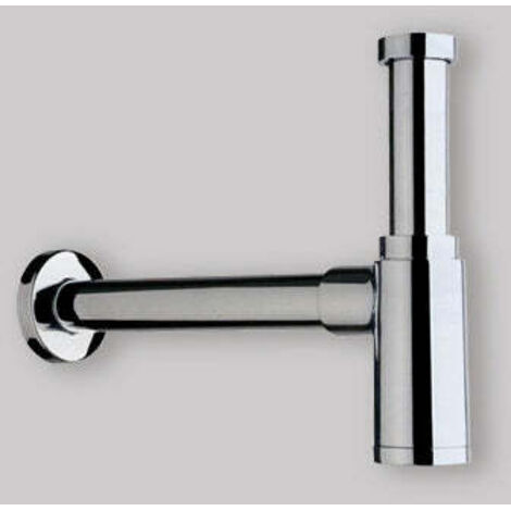 SIFONE D'ARREDO TONDO PER LAVABO ""MAOMAO"" TEA CROMATO 1""1/4 - Ø32 x 250 mm (1/5)