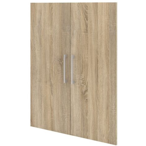 Paire de portes de bibliothèque cm 84x106h – Finition blanc chêne – Poignées incluses – Pour aménagement intérieur – Tvilum (1/4)