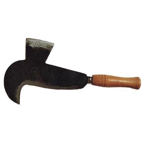 Hache serpe acier forgé, manche bois, type penné, longueur 37 cm - Salon