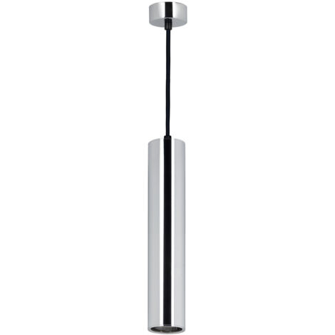 Luminaire Suspendu GU10 – Aluminium Chromé – 55x300mm – Design Élancé