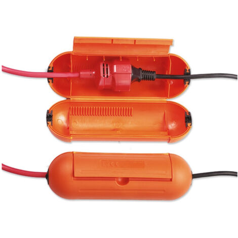 Electraline – Boîtier de protection électrique étanche IP44 pour prises de jardin – Couleur orange – Protection contre l'humidité et projections d'eau