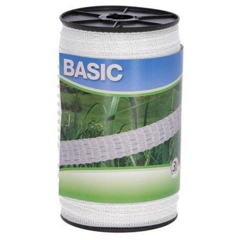 Corral Ruban Basic Classe blanc 10mm, 200m 4x0,16 inox