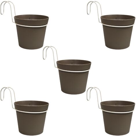 Art Plast - 5 Pots cylindriques Ø 12 cm avec Crochets, en polypropylène (1/4)