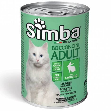 24 x CIBO GATTO MONGE SIMBA 415 G BOCCONCINI CONIGLIO