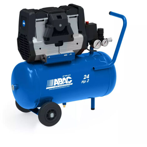 Abac – Compresseur d'air silencieux 24L – Moteur 2.0HP – Pression 9 bar – Débit 230L/min – Niveau sonore 59 dB(A) – Idéal pour clouage et peinture - OS20P