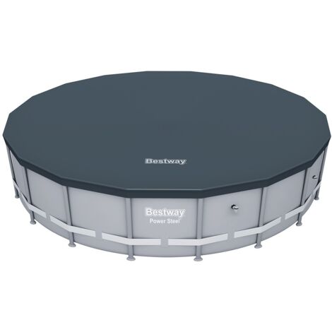 Bestway – Bâche de piscine ronde 488 cm – Protection en PVC contre débris et intempéries – Conserve la chaleur de l'eau – Pour piscines hors sol
