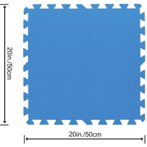 Bestway 58220 pack de 9 tapis tapis sous piscine en polye'thyle'ne 50x50 cm pour bord de piscine