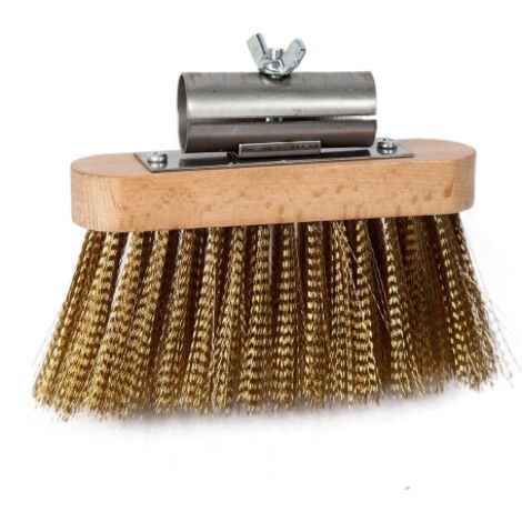 Brosse rotative anti-cendres de four en fil de laiton 13 x 3 cm sans manche