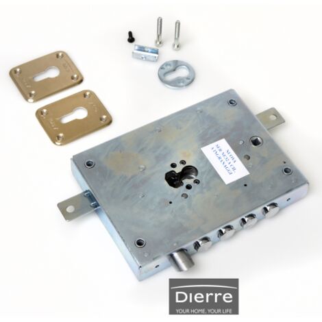 Serrure multipoint en applique – Entrée 70 mm – Loquet réversible droit – Dimensions 151x206 mm pour portes blindées – Dierre