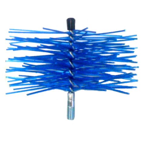 Brosse ronde en nylon 20 cm raccord M 12 MA pour nettoyage des tuyaux inox poeles chemine'es