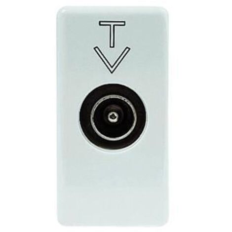 PRESA COASSIALE TV MASCHIO 'SYSTEM' Passante 5dB - Bianco