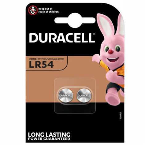 DURACELL Piles LR54 Small Blister 2 PC - lot de 10 pieces soit 20 piles (052550 PACK)