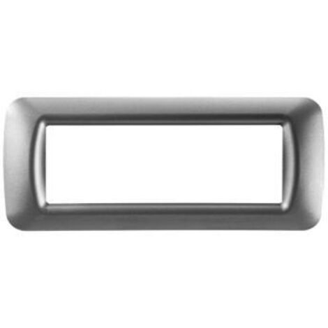 PLACCA COPRINTERRUTTORI IN TITANIO METALLIZZATO 'SYSTEM' 6 posti