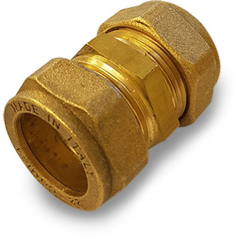 Raccord laiton droit double avec ogive – 22 x 22 – Filetage plomberie pour installations sanitaires – Résistant à la corrosion – Energy Duegi