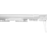 Tringle a' rideau extensible EASY 2 en acier peint en blanc longueur 71 - 122 cm verrouillage centralise' avec supports