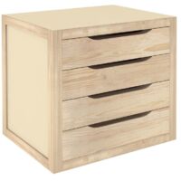 Cajonera en madera de pino con 4 cajones cm 39x30x37,5h para muebles