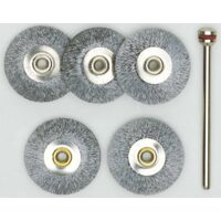 PROXXON 28952 5 BROSSES A DISQUE EN ACIER + TIGE POUR NETTOYAGE ENLAVEMENT DE ROUILLE