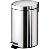 GEDY 27091300000 ARGENTA Papelera redonda 5 litros con pedal Cromo Brillo - ref: 27091300000