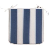 Coussins de chaise Panarea 60% polyester 40% coton 4 pie'ces rembourrage mousse polyure'thane 39x39x2 cm raye' bleu pour jardin exte'rieur