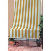 Auvent Rio pour chevauchement polyester blanc / jaune 140x250 cm avec tunnel pour bris-bris pour jardin exte'rieur